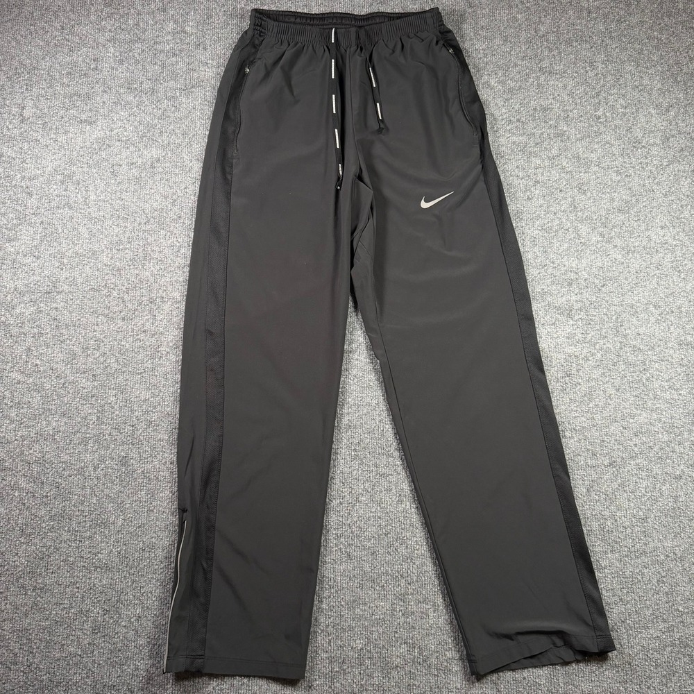 Nike Running Pants Mens Medium Black Dri-FIT Mesh Panel Ankle Zip 717410-010